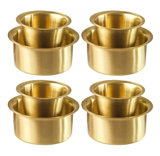 Handcrafted Brass Dabara Tumbler Set – Engraved Kumbakonam South Indian Filter Coffee Set