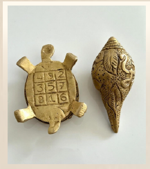 Sacred Brass Shankh on Kuber Yantra Tortoise Stand – Vastu & Feng Shui Decorative Set
