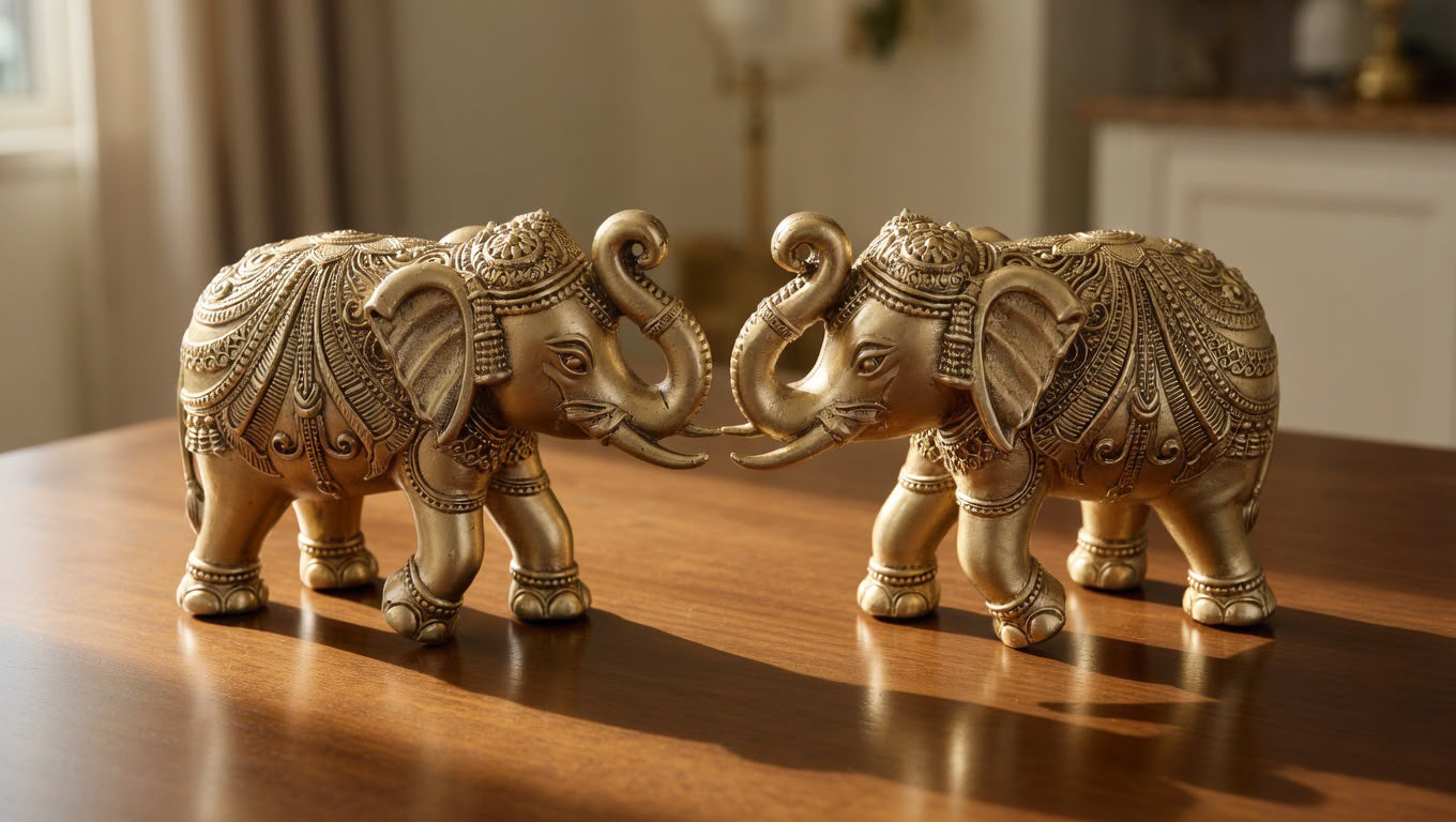 Solid Brass Royal Elephant Statue – Symbol of Wealth, Wisdom & Elegance